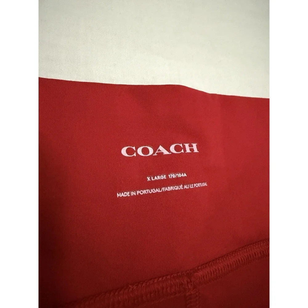 Coach Women's Signature Red Bike Shorts Sz XL Authentic Limited Run Polyester